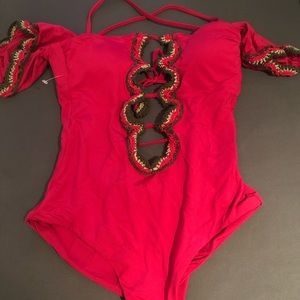 NWT BECCA Fuchsia One Piece